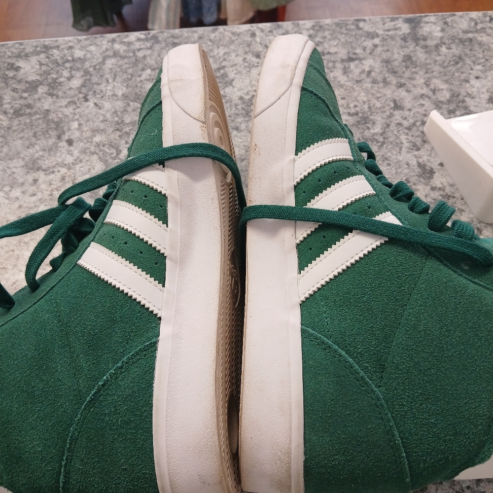 adidas Originals Men's Basket Profile Sneaker, Green/White/Gold Metallic, size 8 - Picture 3 of 6